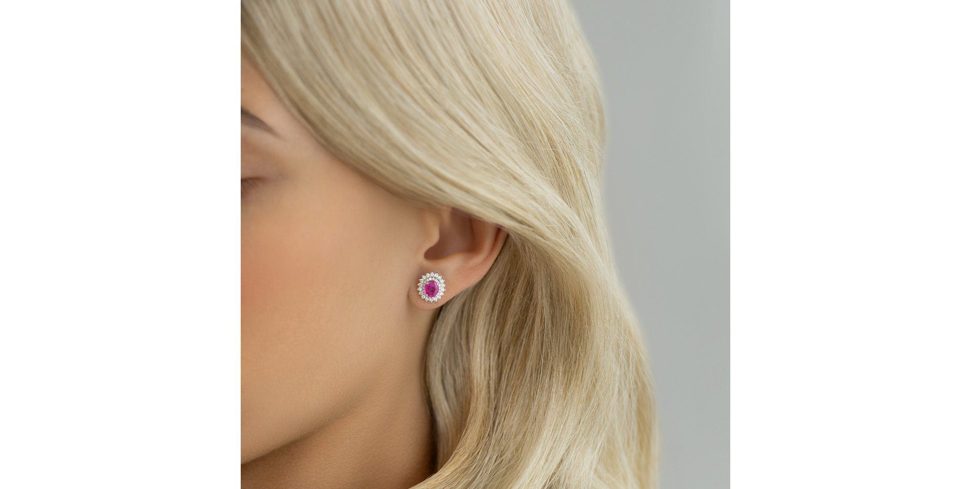 Náušnice s rubínom a diamantmi Noble Sacrifice