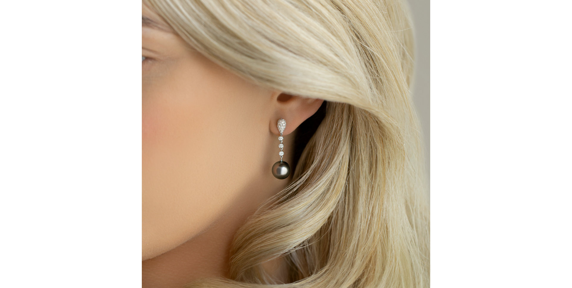 Náušnice s perlou a diamantmi Sea Sadness