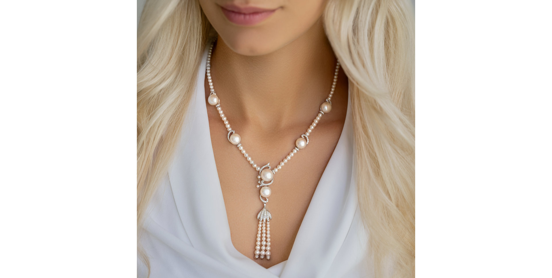 Náhrdelník s diamantmi a perlami Versailles Miracle