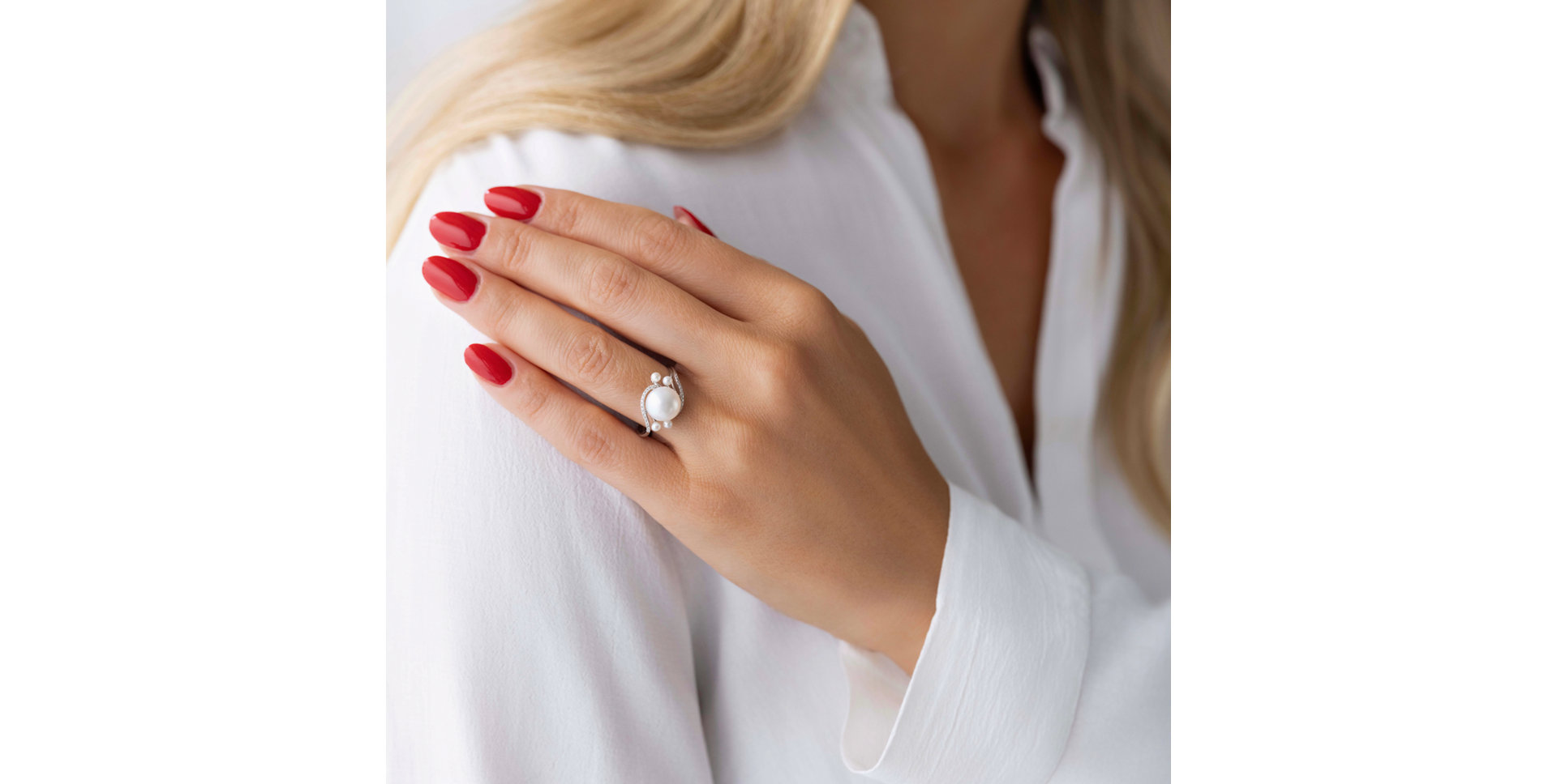 Prsteň s perlou a diamantmi Pearl Wonder