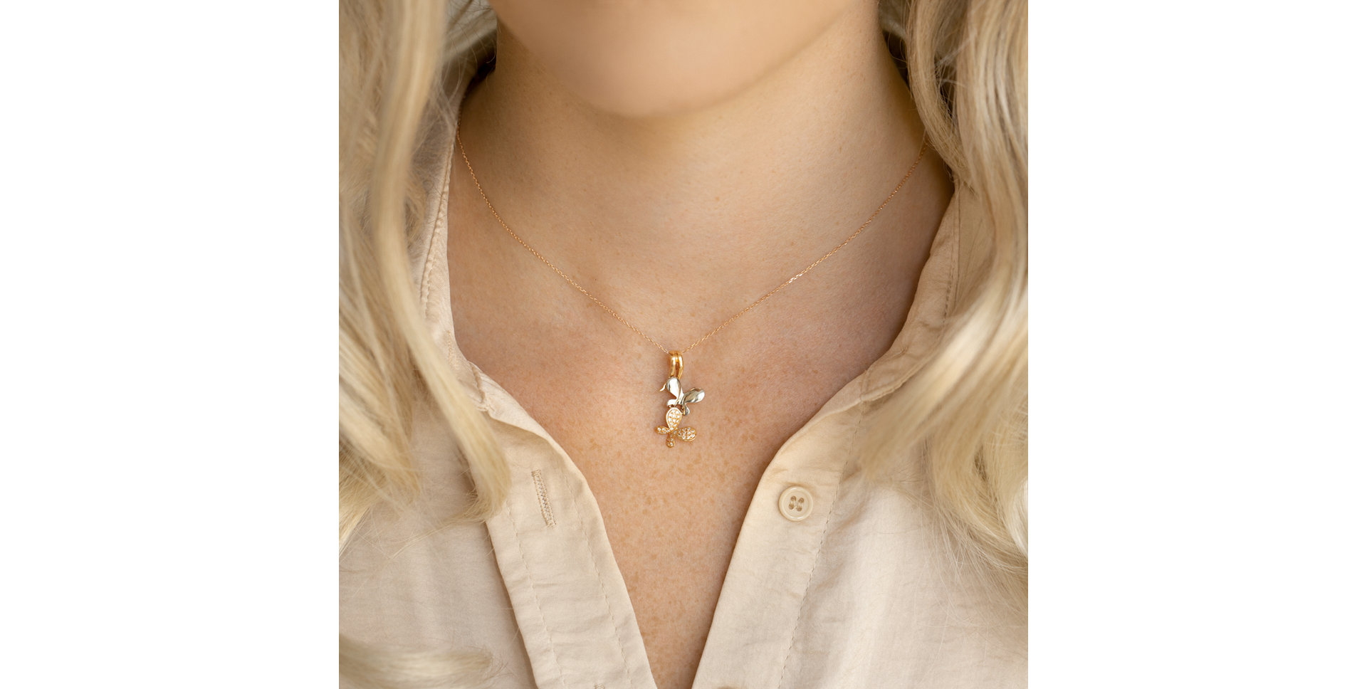 Přívěsok s diamantmi Butterflies in Love