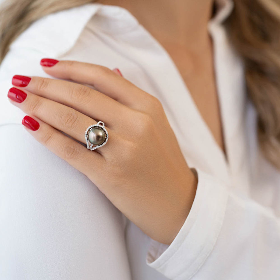Prsteň s perlou a diamantmi Osborne
