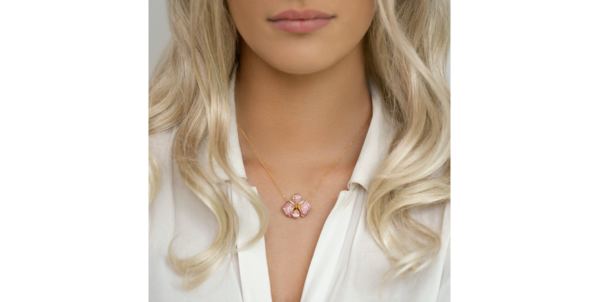 Náhrdelník s diamantmi a zafírmi Viola Romance