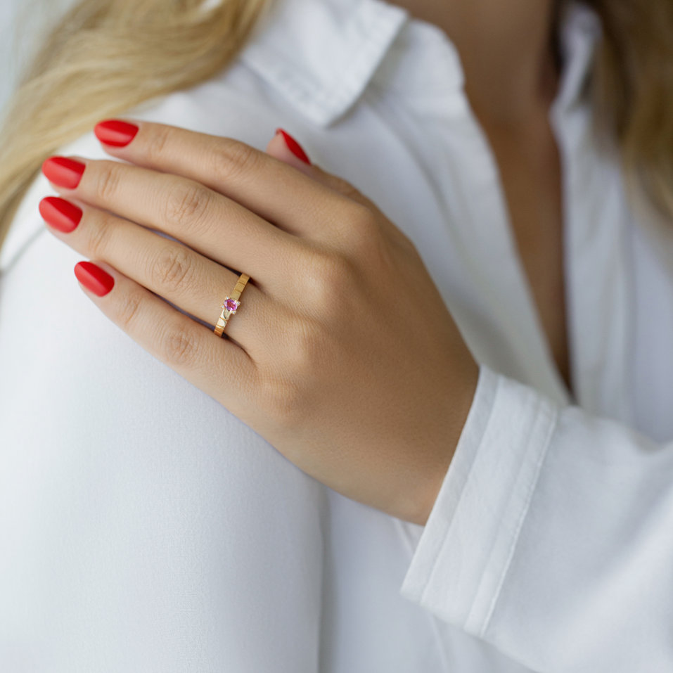 Prsteň s zafírom a diamantmi Sublime Shine