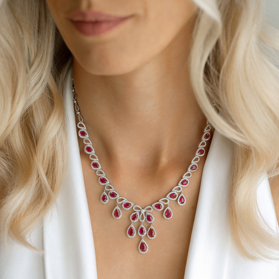 Náhrdelník s diamantmi a rubínmi Renaissance Eminence