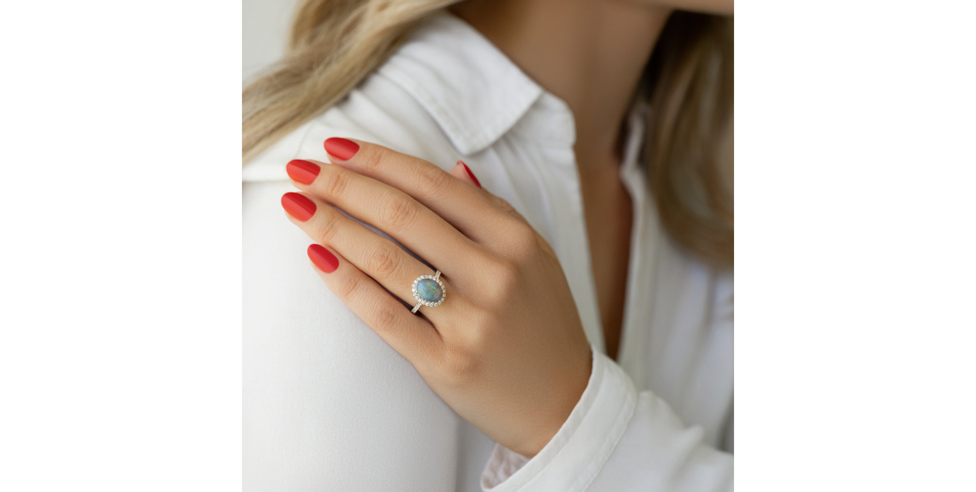 Prsteň s opálom a diamantmi Secret Garden