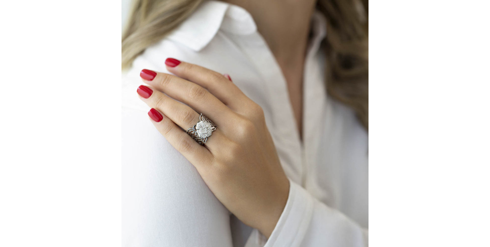 Prsteň s diamantmi Charming Bloom