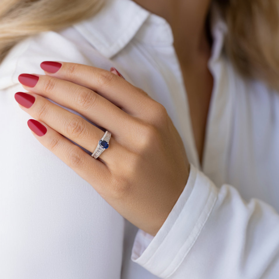 Prsteň s zafírom a diamantmi Sapphire Desire