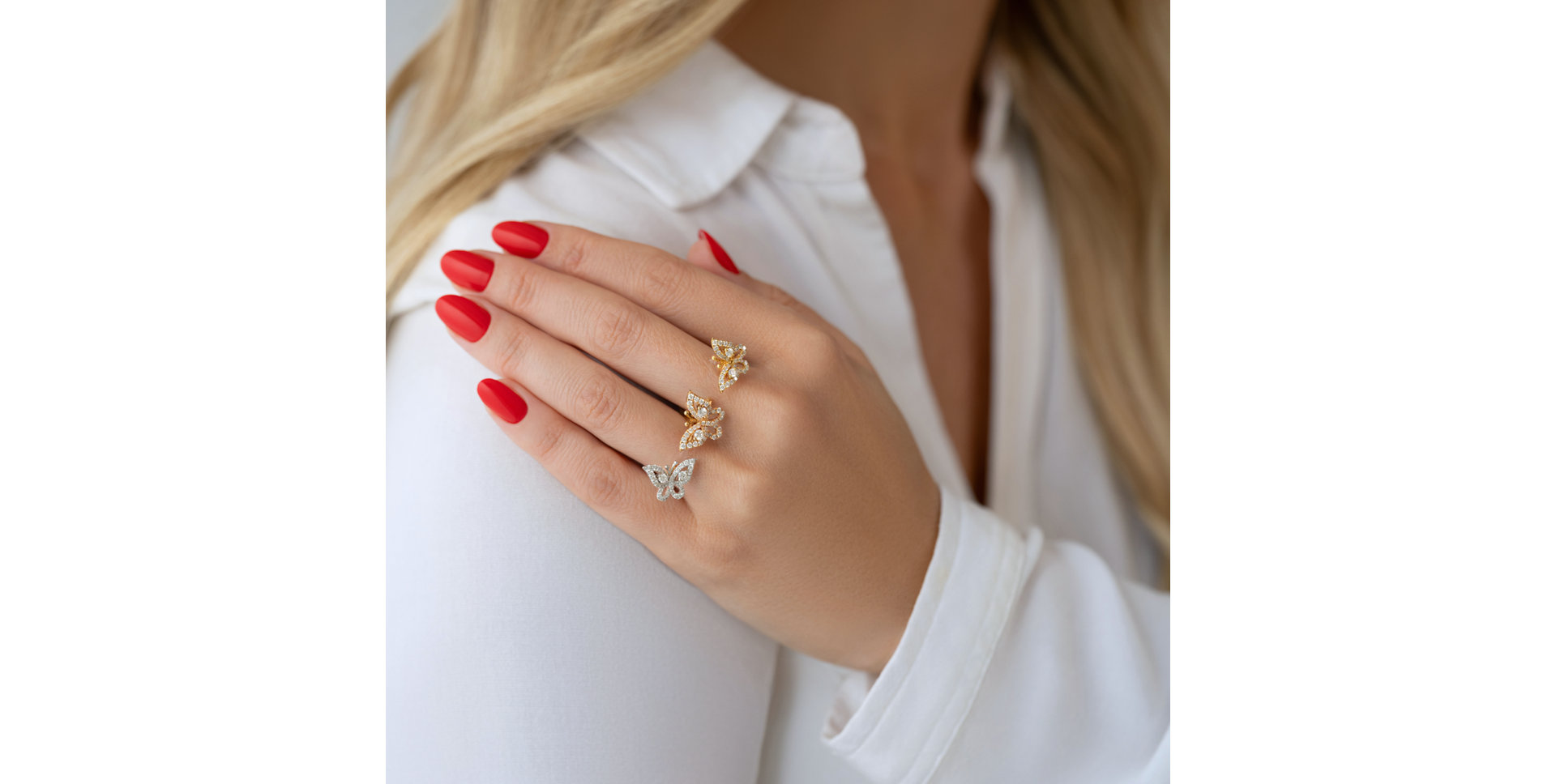 Prsteň s diamantmi Butterflies