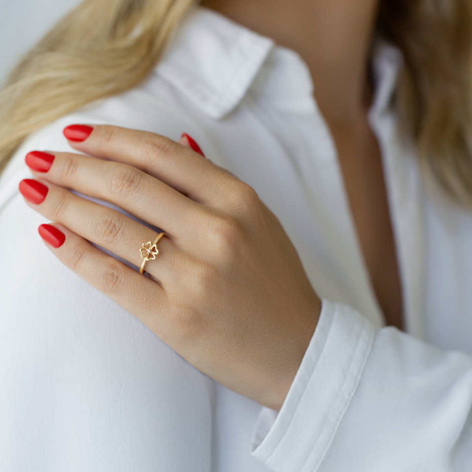 Prsteň s diamantom Divine Luck