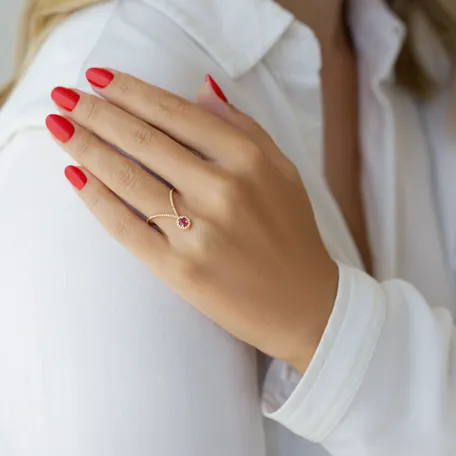 Prsteň s rubínom a diamantmi Ruby Tear