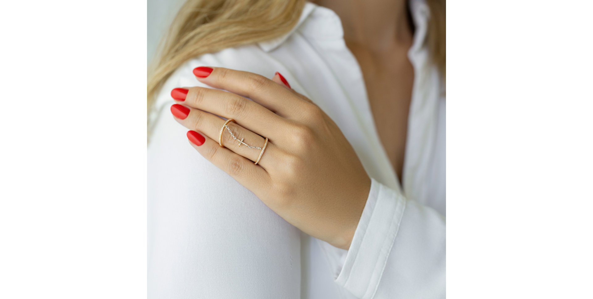 Prsteň s diamantmi Croos of Life