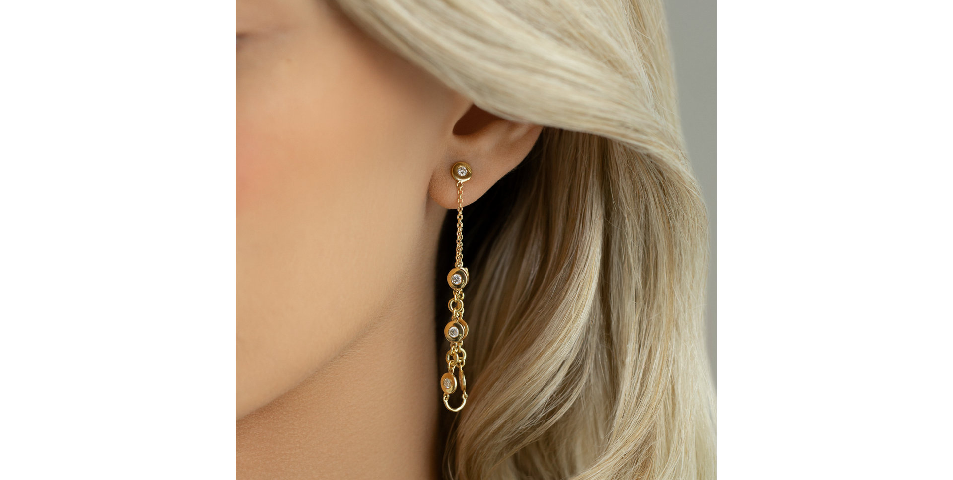 Náušnice s diamantmi Endless Waterfall