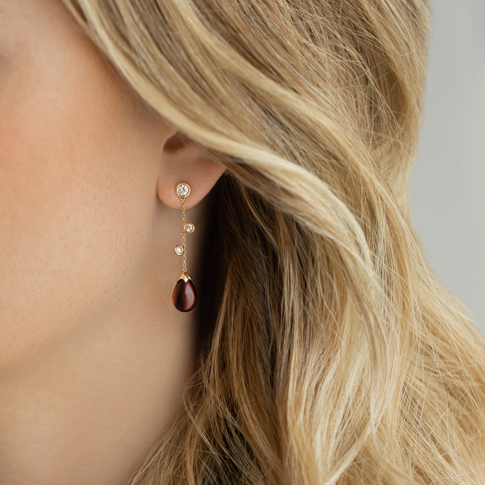 Náušnice s turmalínom a diamantmi Rare Drops