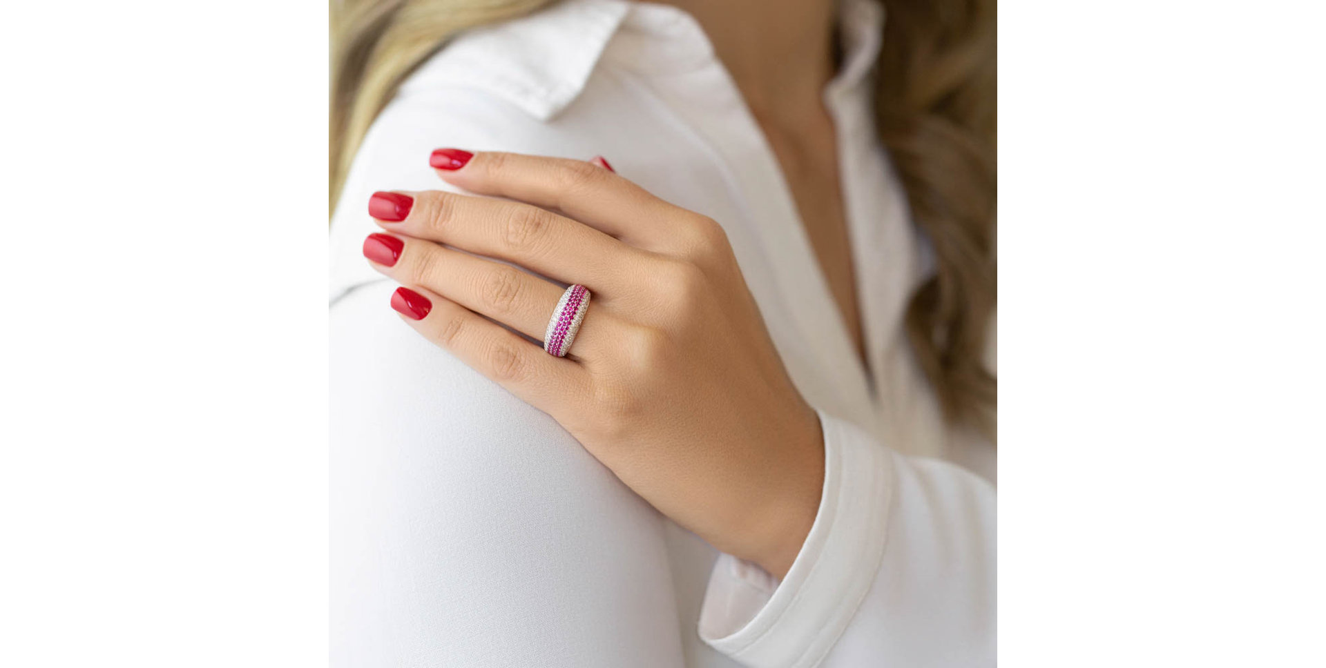 Prsteň s diamantmi a rubínmi Sutton