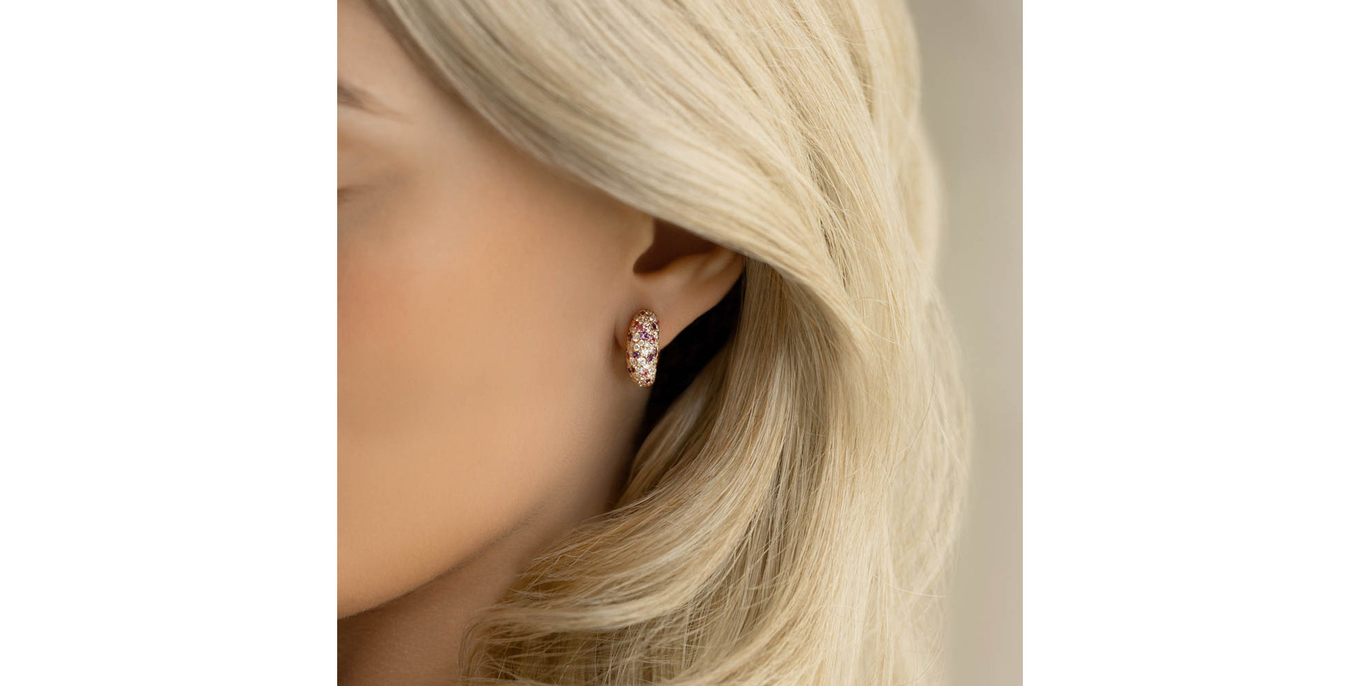 Náušnice s diamantmi, ametystmi a zafírmi Galaxy Fantasy