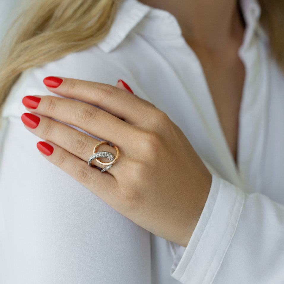 Prsteň s diamantmi Snake Sin