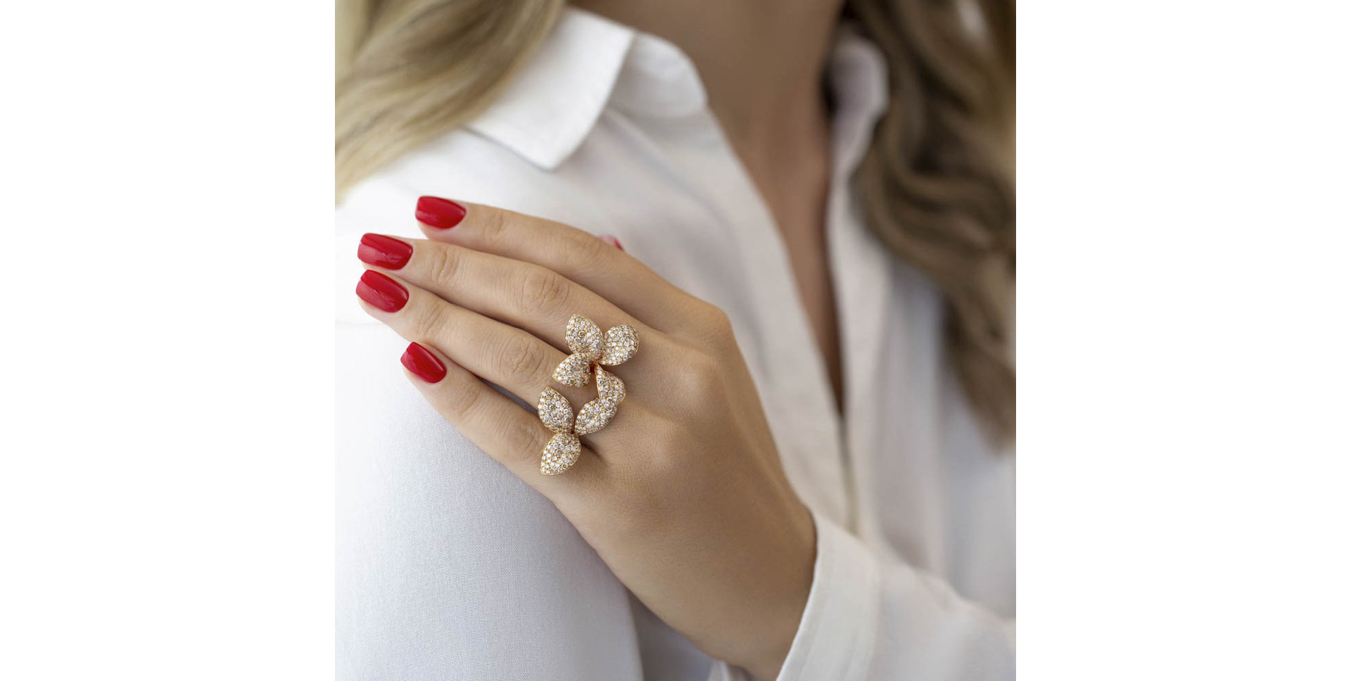 Prsteň s hnedými diamantmi Noble Butterfly