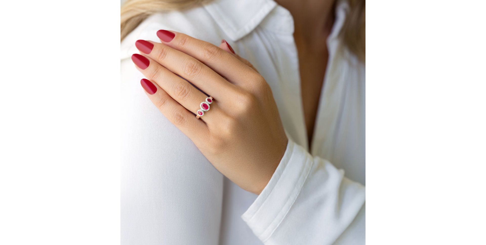 Prsteň s diamantmi a rubínmi Ruby Destiny