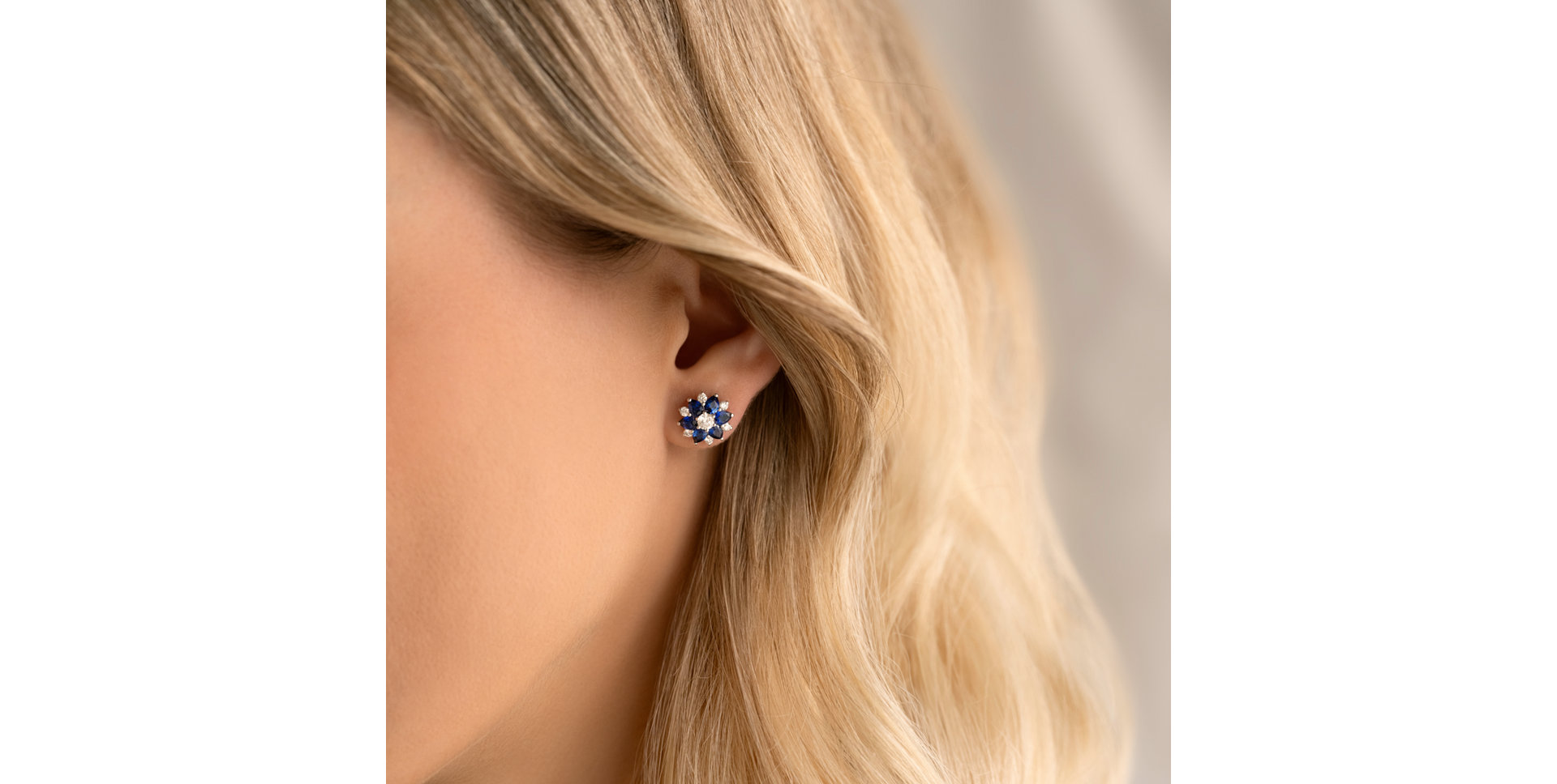 Náušnice s diamantmi a zafírmi Sparkle of Hope