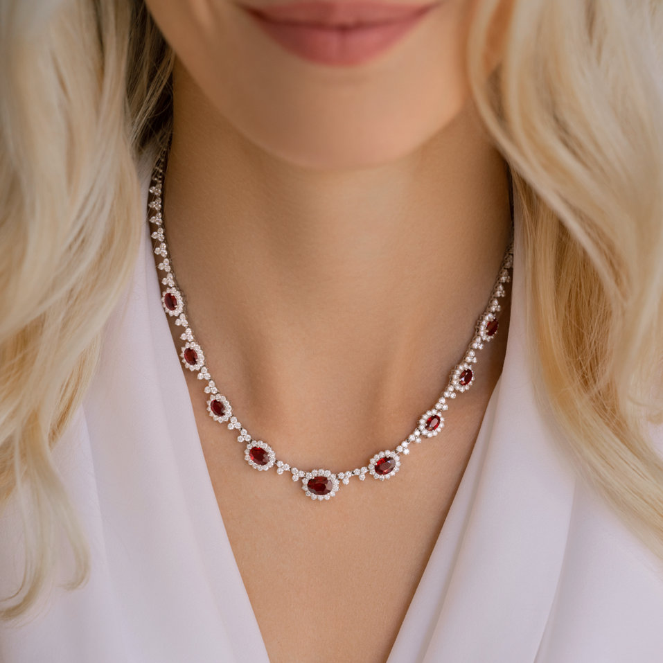Náhrdelník s diamantmi a rubínmi Passion Allegory