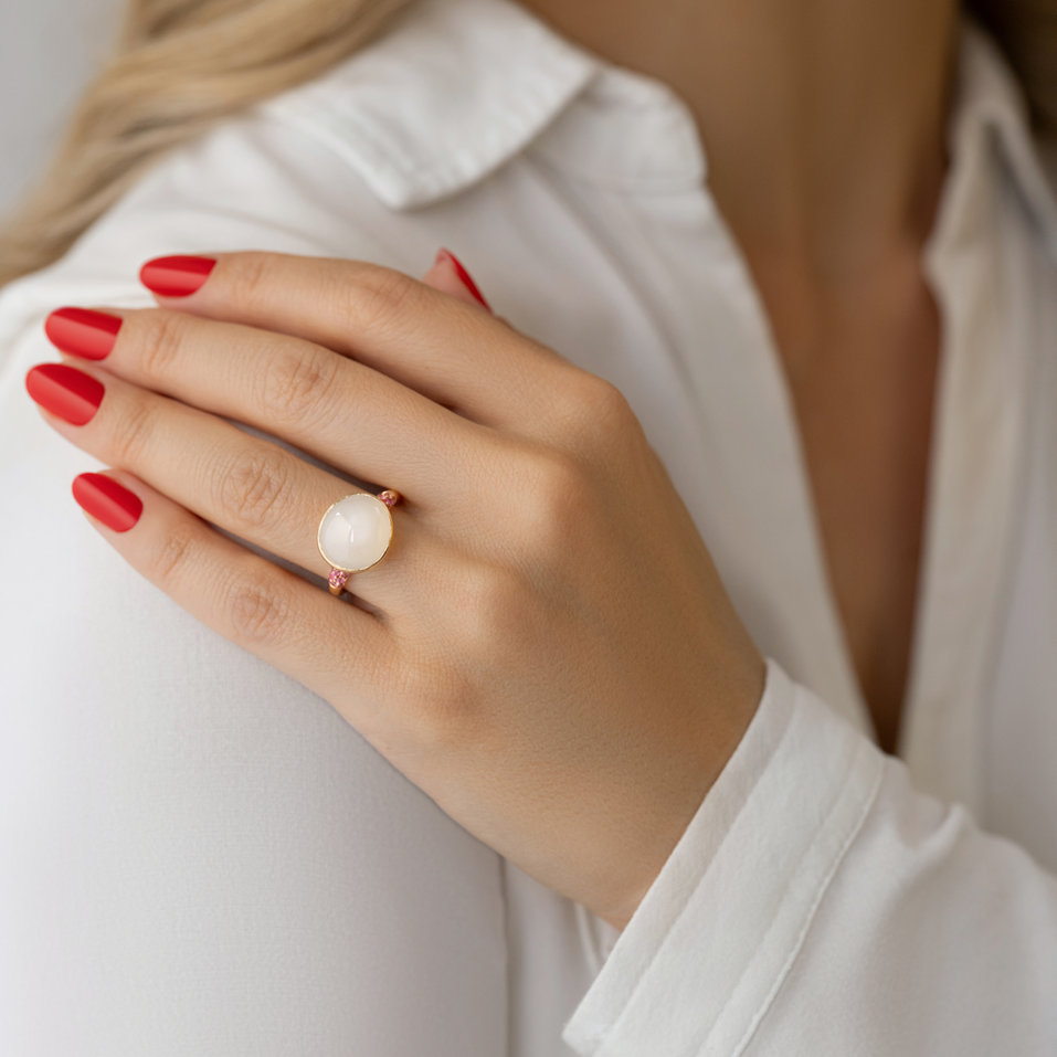 Prsteň so zafírmi a mesačným kameňom Echoes of Moonlight