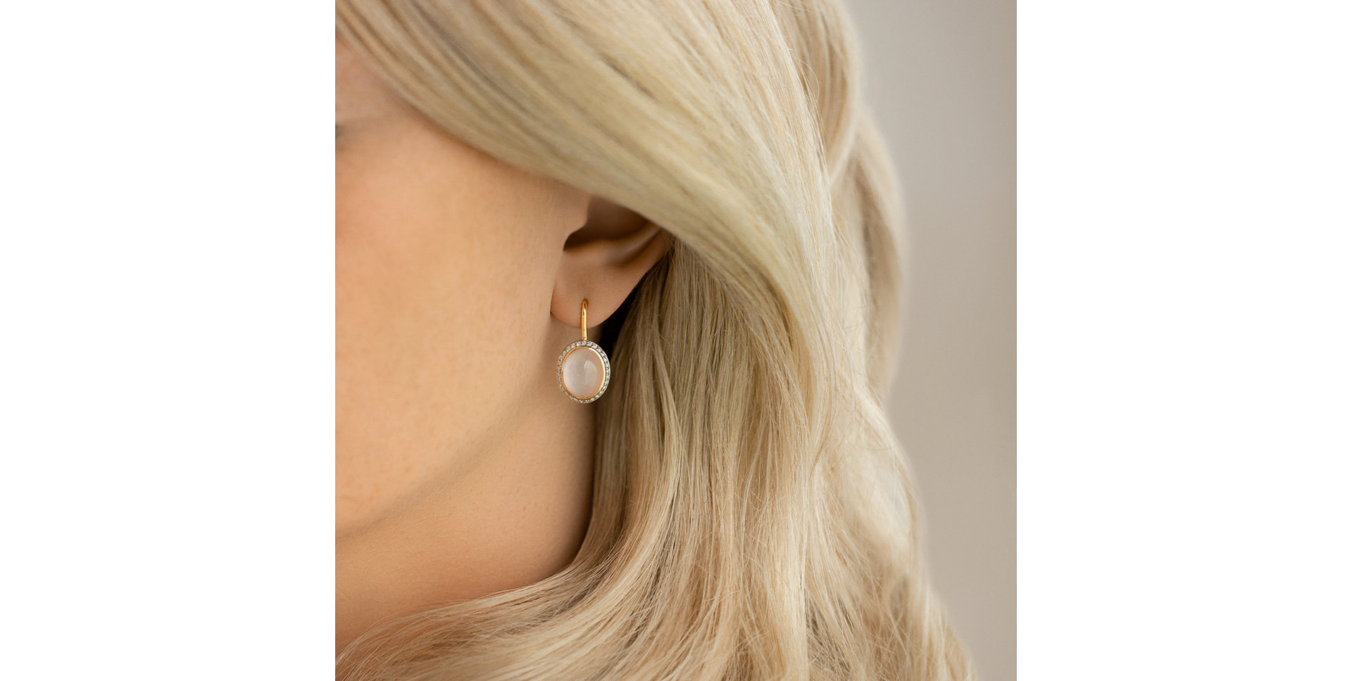 Náušnice s ruženínom a diamantmi Zahara