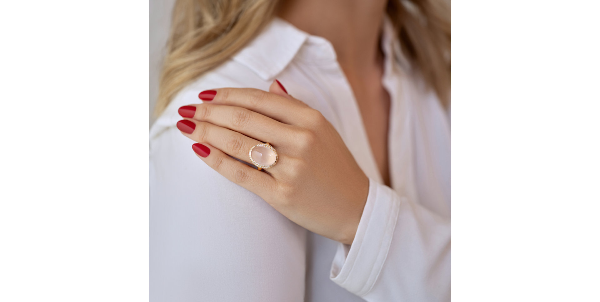 Prsteň s ruženínom a diamantmi Jessamine