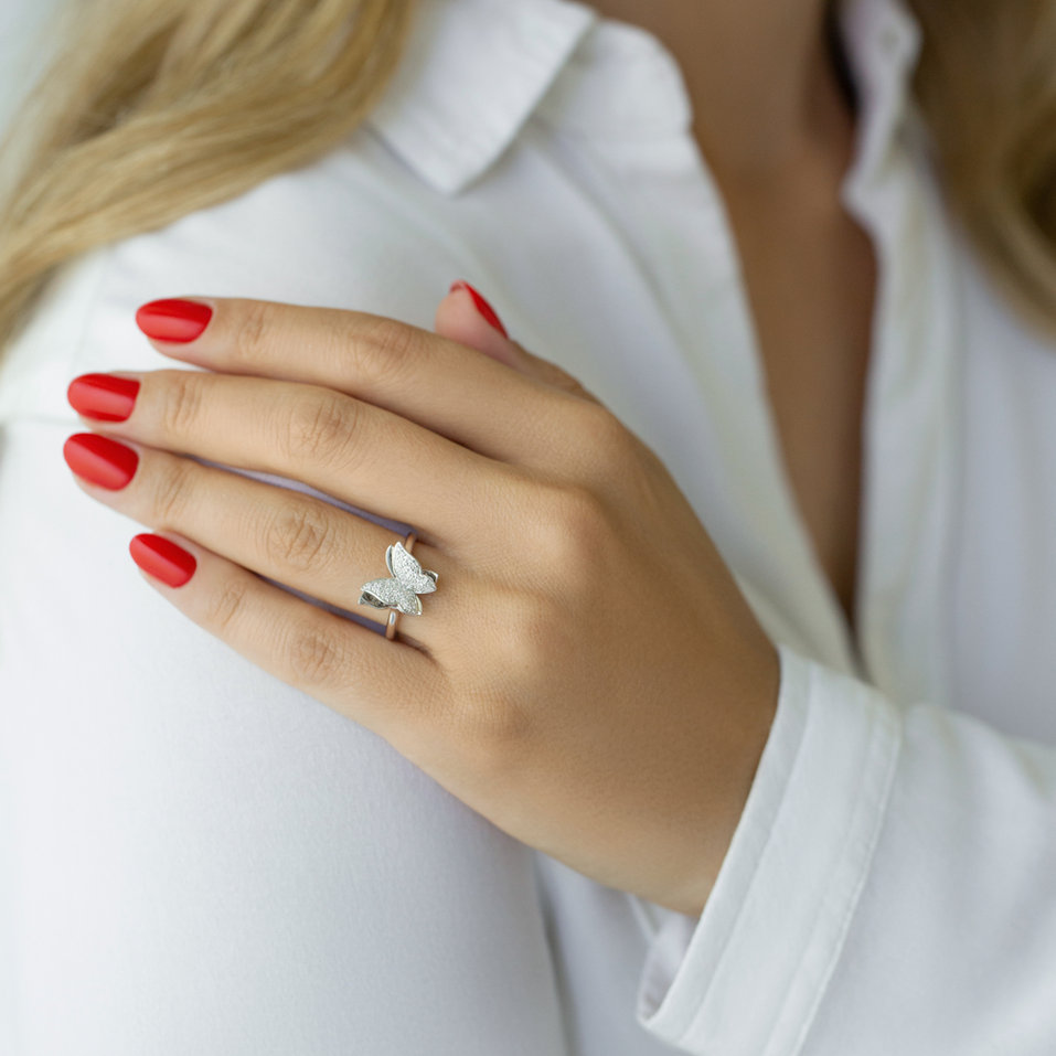 Prsteň s diamantmi Sparkle Butterfly