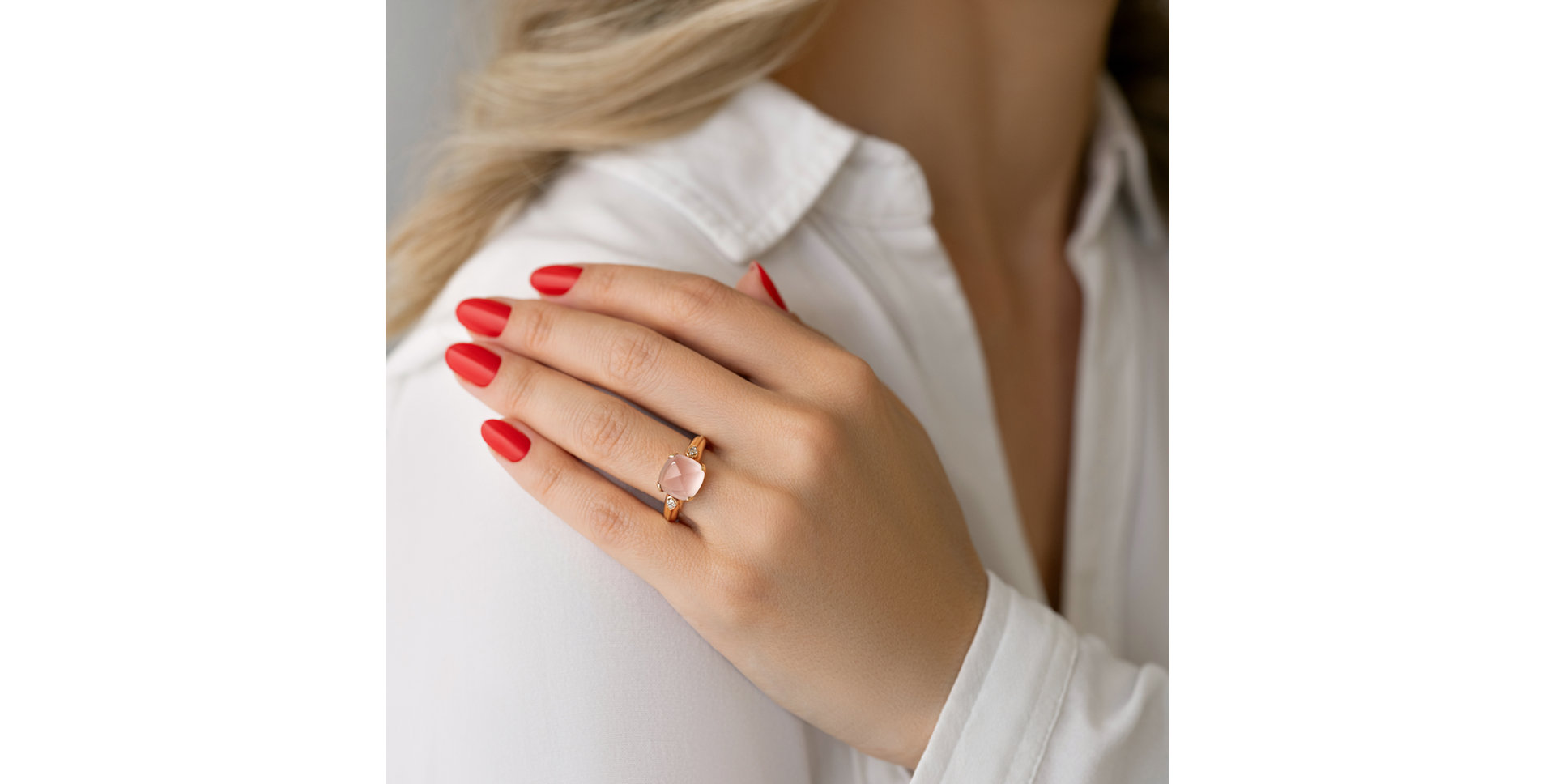 Prsteň s ruženínom a diamantmi Mistress Pleasure