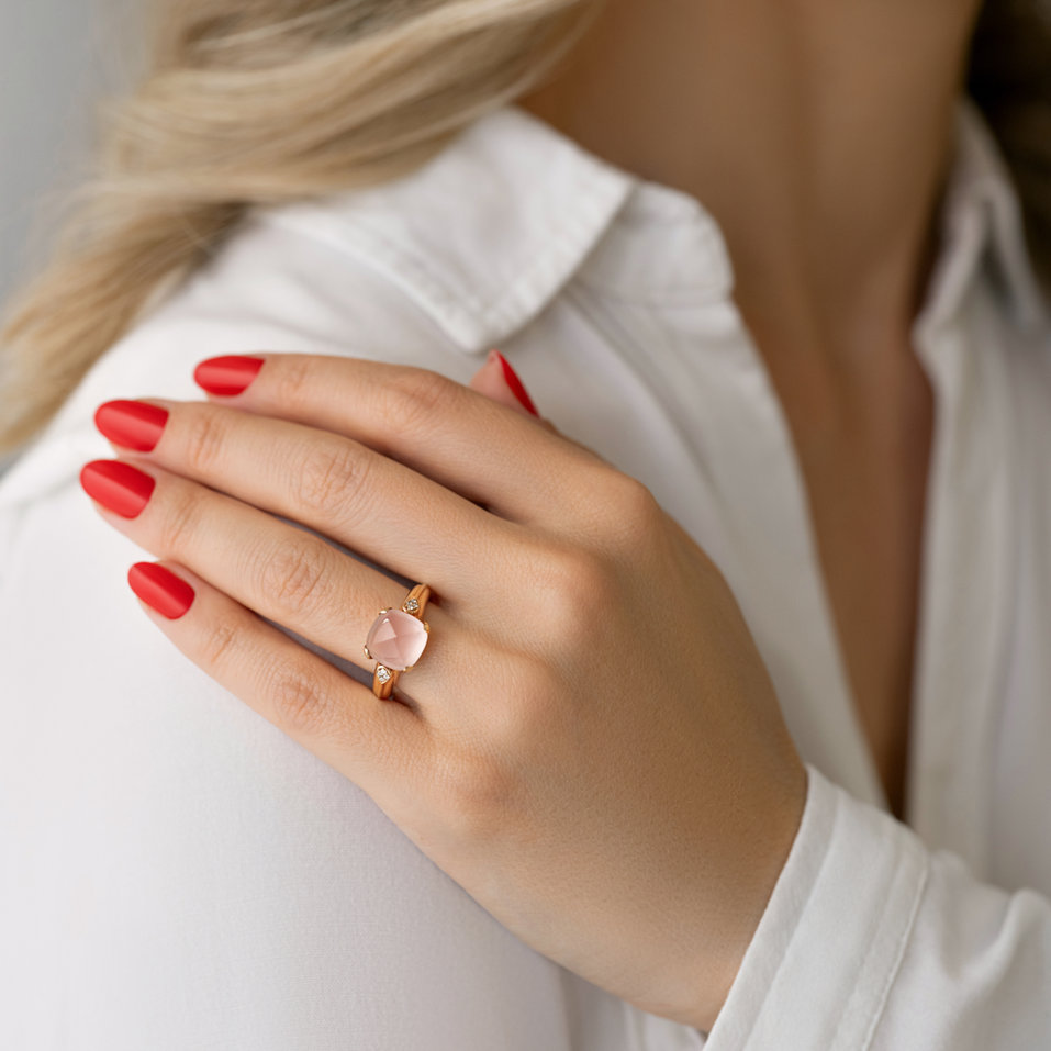 Prsteň s ruženínom a diamantmi Mistress Pleasure