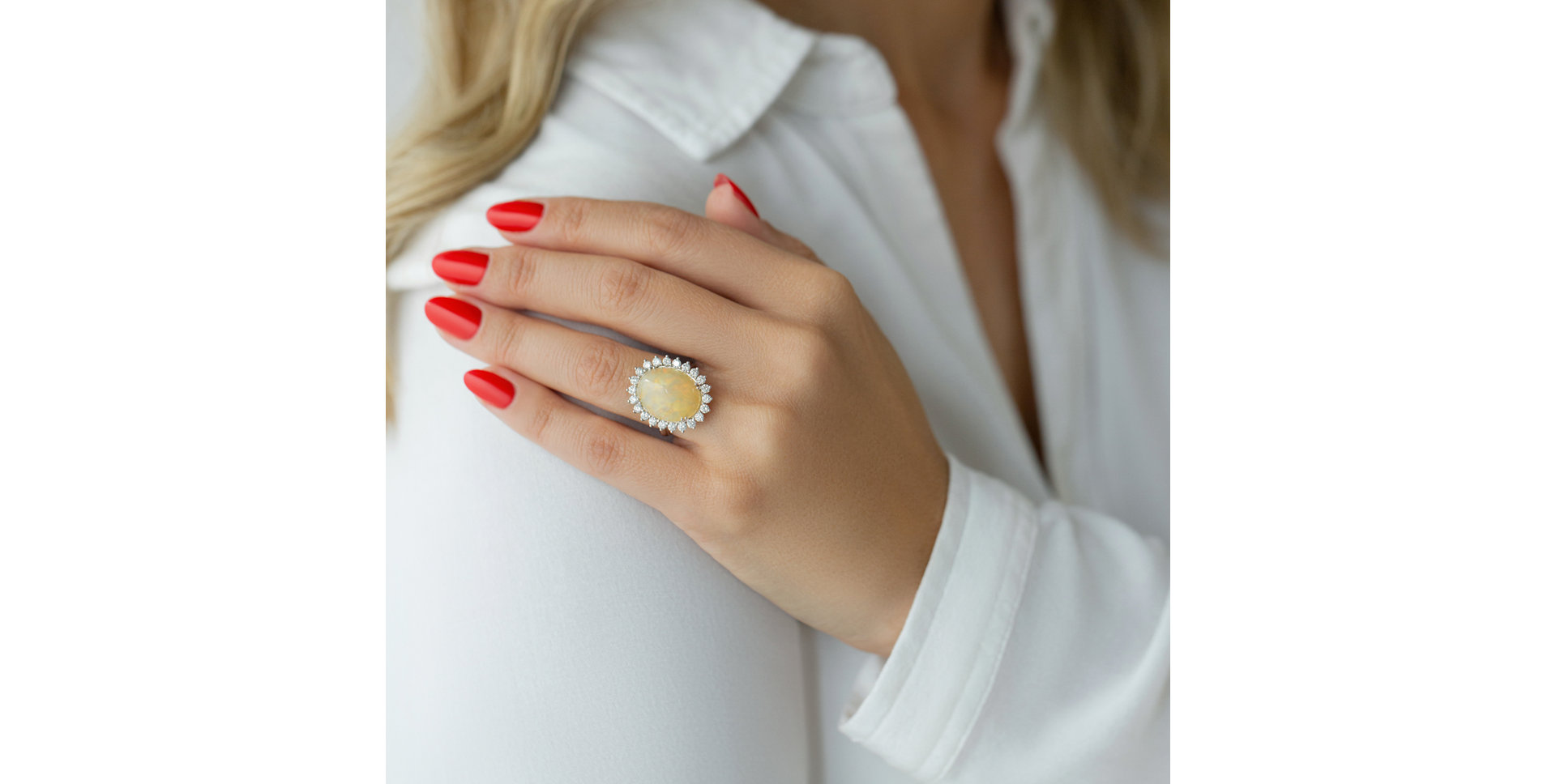 Prsteň s opálom a diamantmi Diamond Czarina