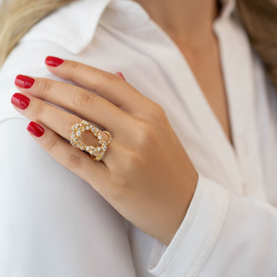 Prsteň s bielymi a hnedými diamantmi Hardino