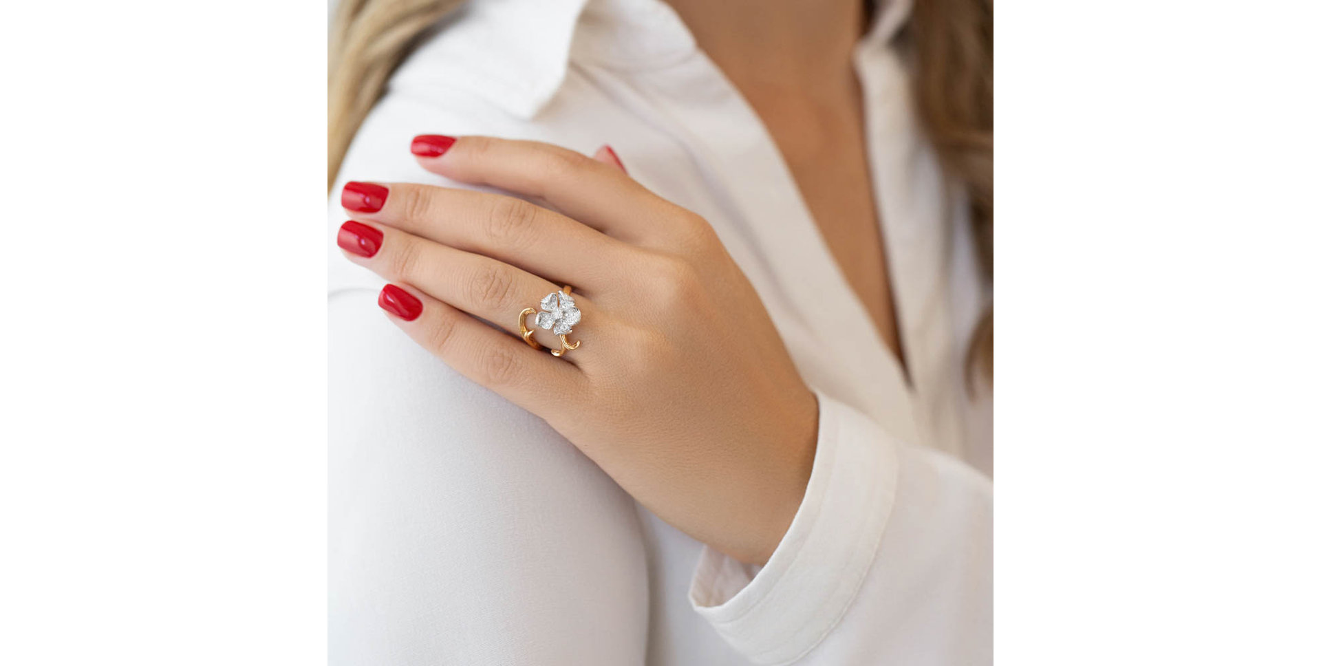 Prsteň s diamantmi Rose Latte