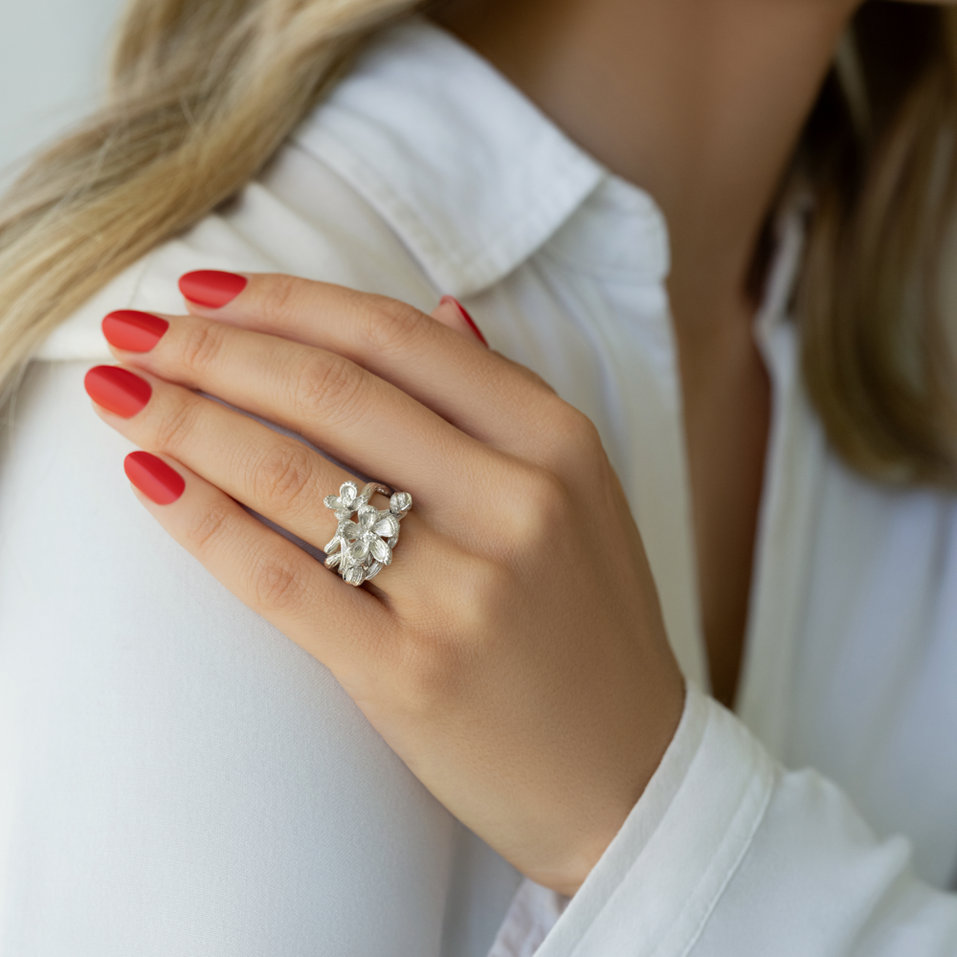 Prsteň s diamantmi Blossom Chic