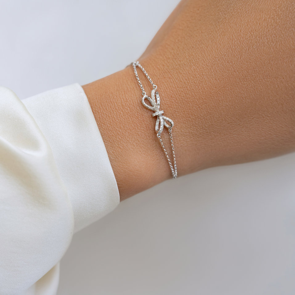 Náramok s diamantmi Delicate Bow