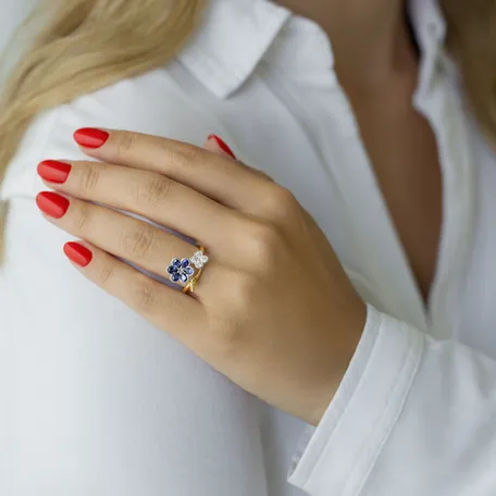 Prsteň s diamantmi a zafírmi Diamond Fairytale