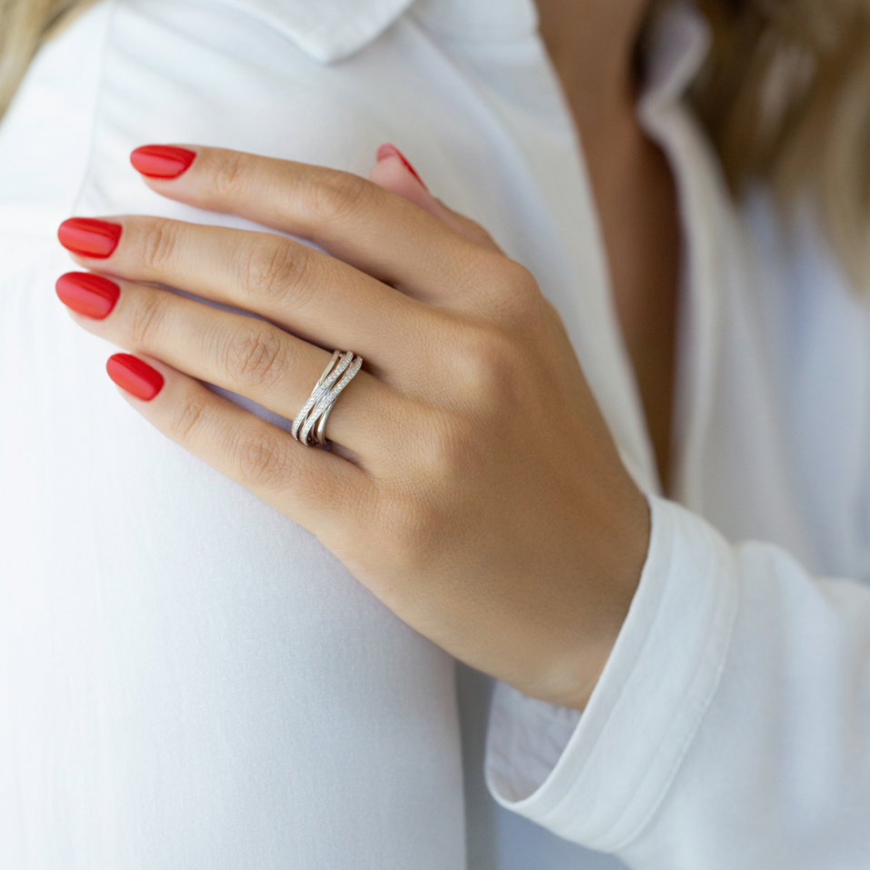 Prsteň s diamantmi Parallel Joy