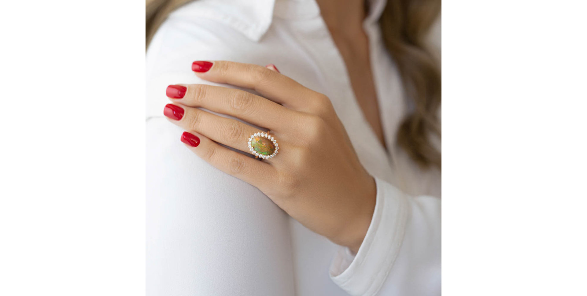 Prsteň s opálom a diamantmi Diamond Euphoria