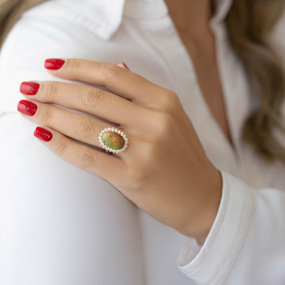 Prsteň s opálom a diamantmi Diamond Euphoria