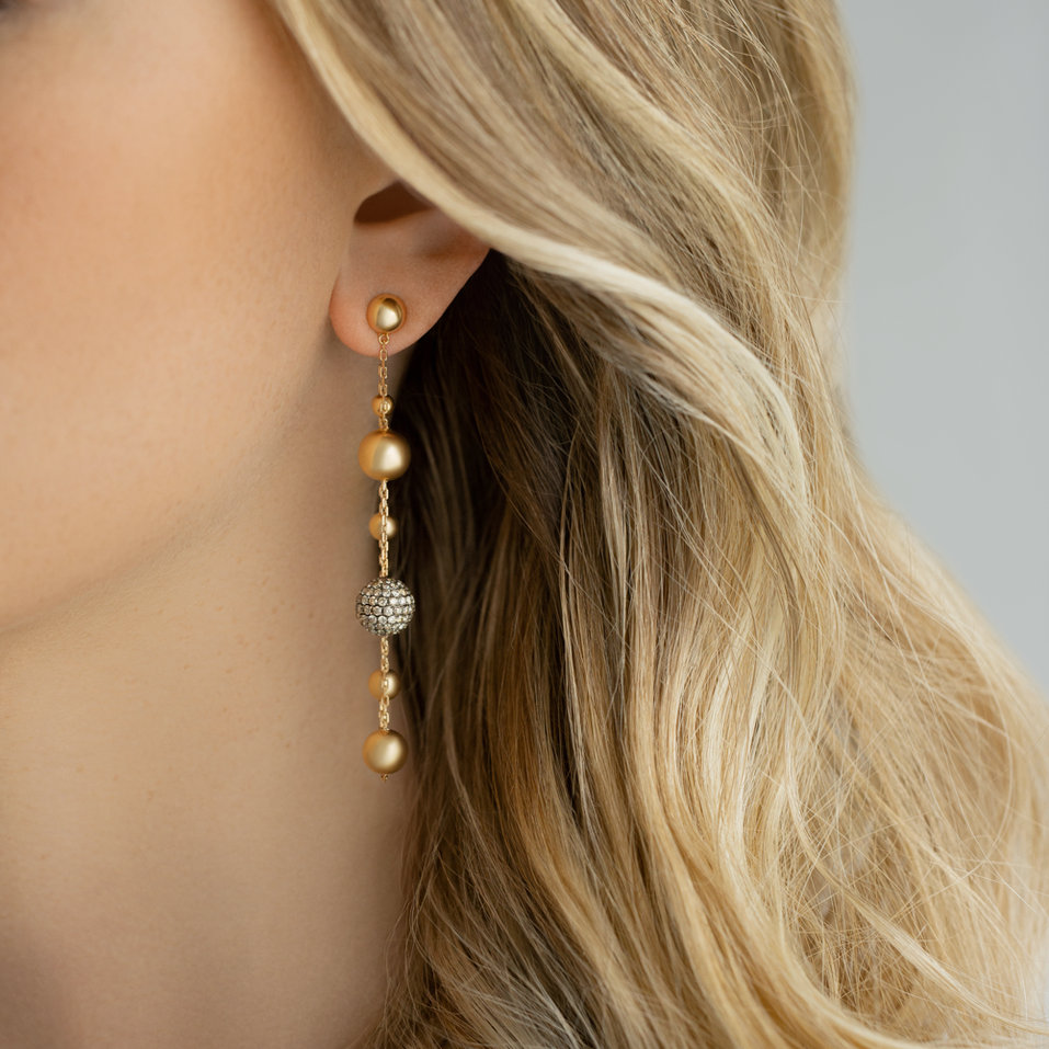 Náušnice s hnedými diamantmi Fantastic Marvel