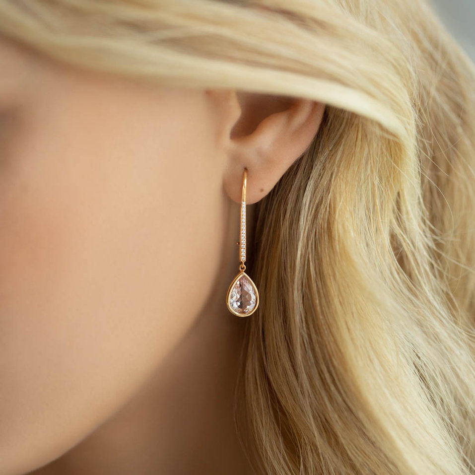 Náušnice s morganitom a diamantmi Imaginary Home