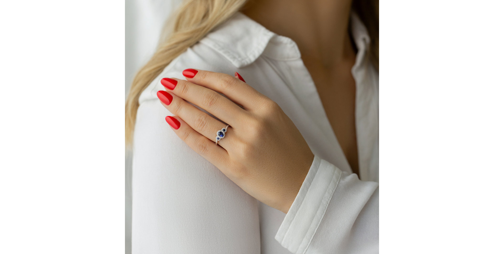 Prsteň so zafírmi a diamantmi Denijs