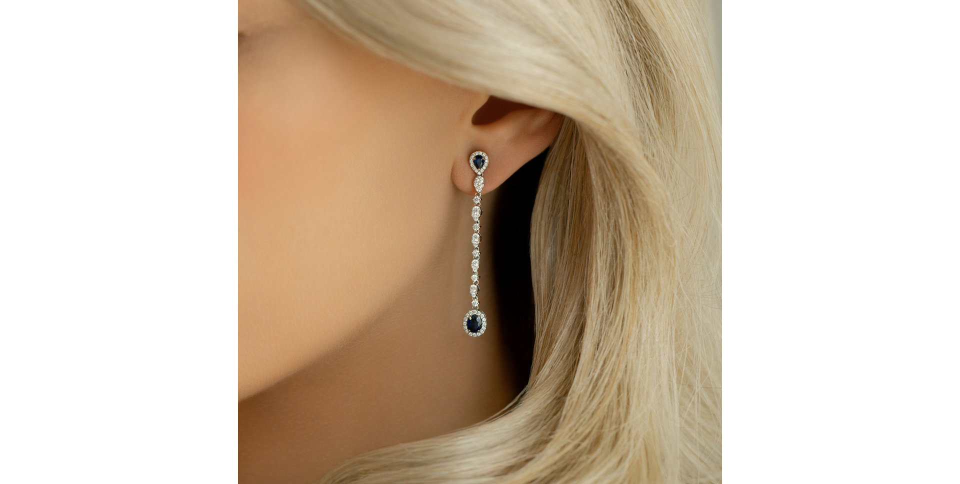 Náušnice s diamantmi a zafírmi Callie