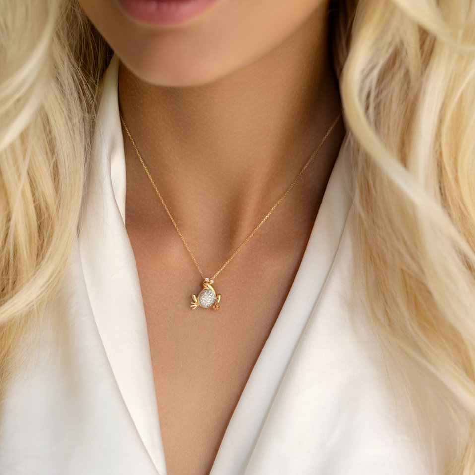 Přívěsok s diamantmi Frog on the Rock