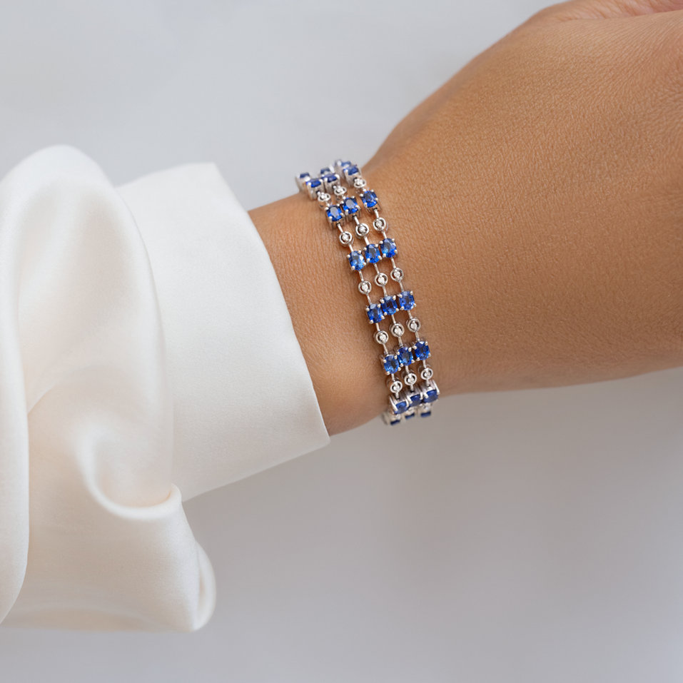 Náramok s diamantmi a zafírmi Majestic Skyline