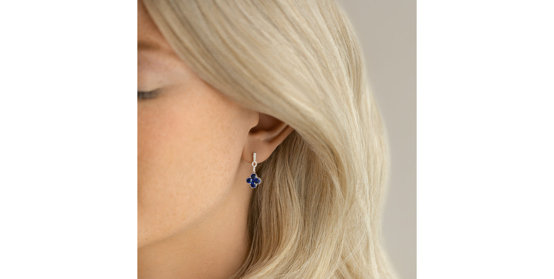 Náušnice s diamantmi a rubínmi Fire Clover