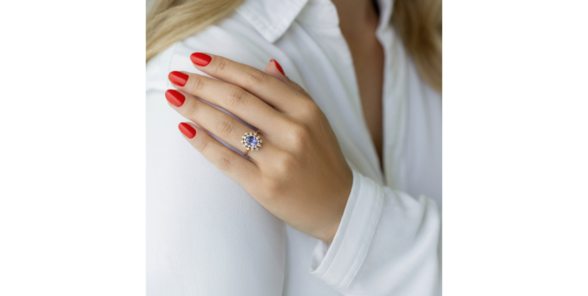 Prsteň s diamantmi a tanzanitom Neverending Joy