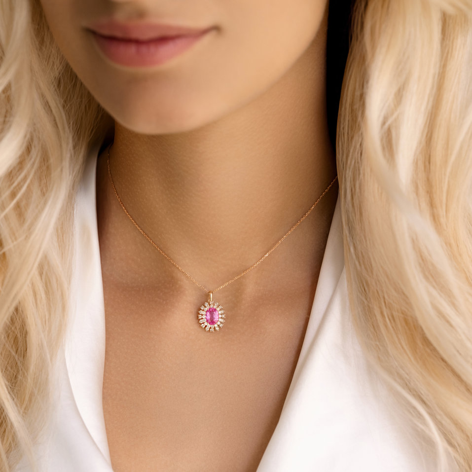 Prívesok s diamantmi a zafírom Goddess Secret