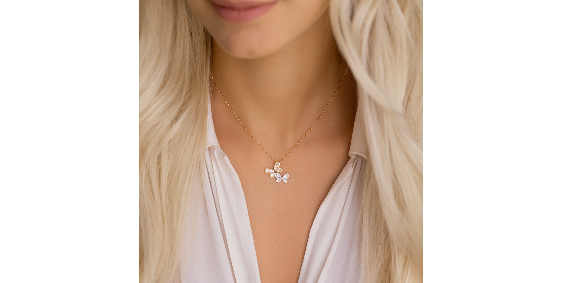 Náhrdelník s diamantmi Twin Wings